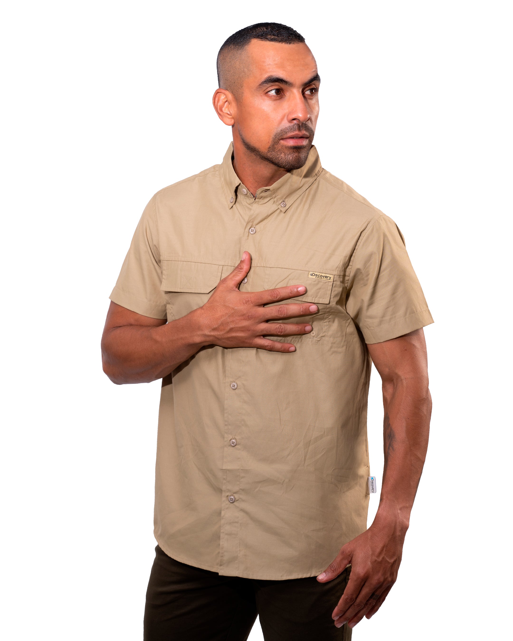 Camisa Manga Corta Discovery Hombre (76808 KHAKI)