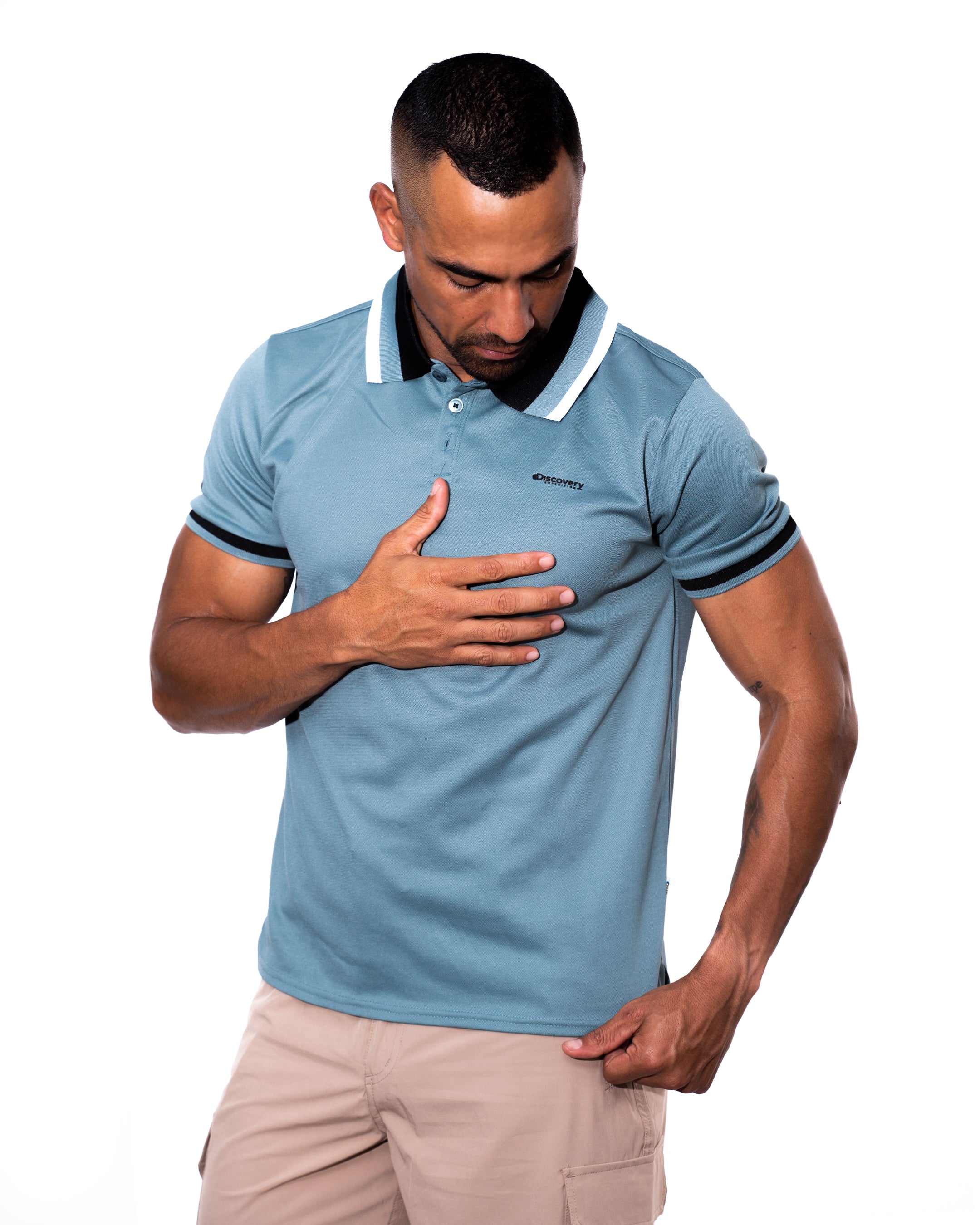 Camiseta Polo Discovery Hombre (76713 GRAPHITE BLUE)